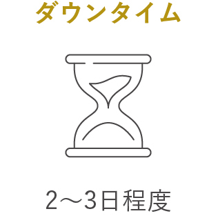 ダウンタイム
					2〜3日程度